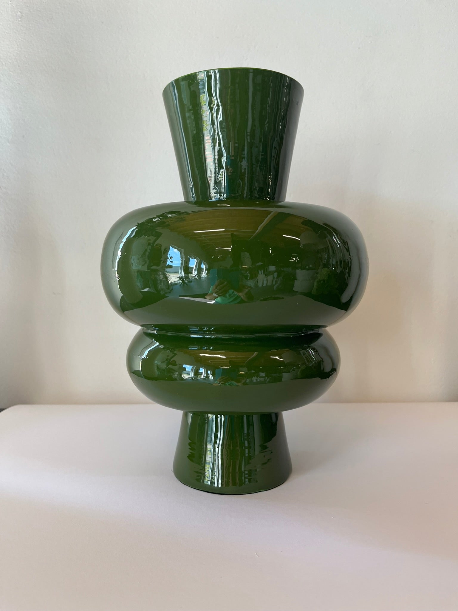 Metallvase Grün