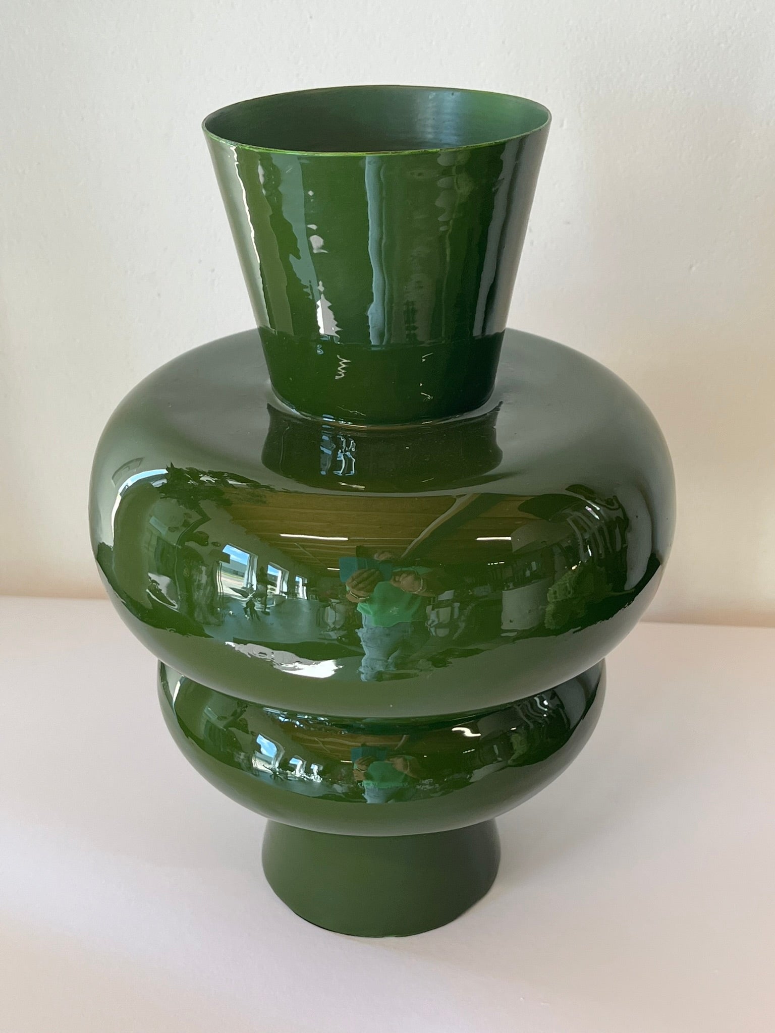 Metallvase Grün