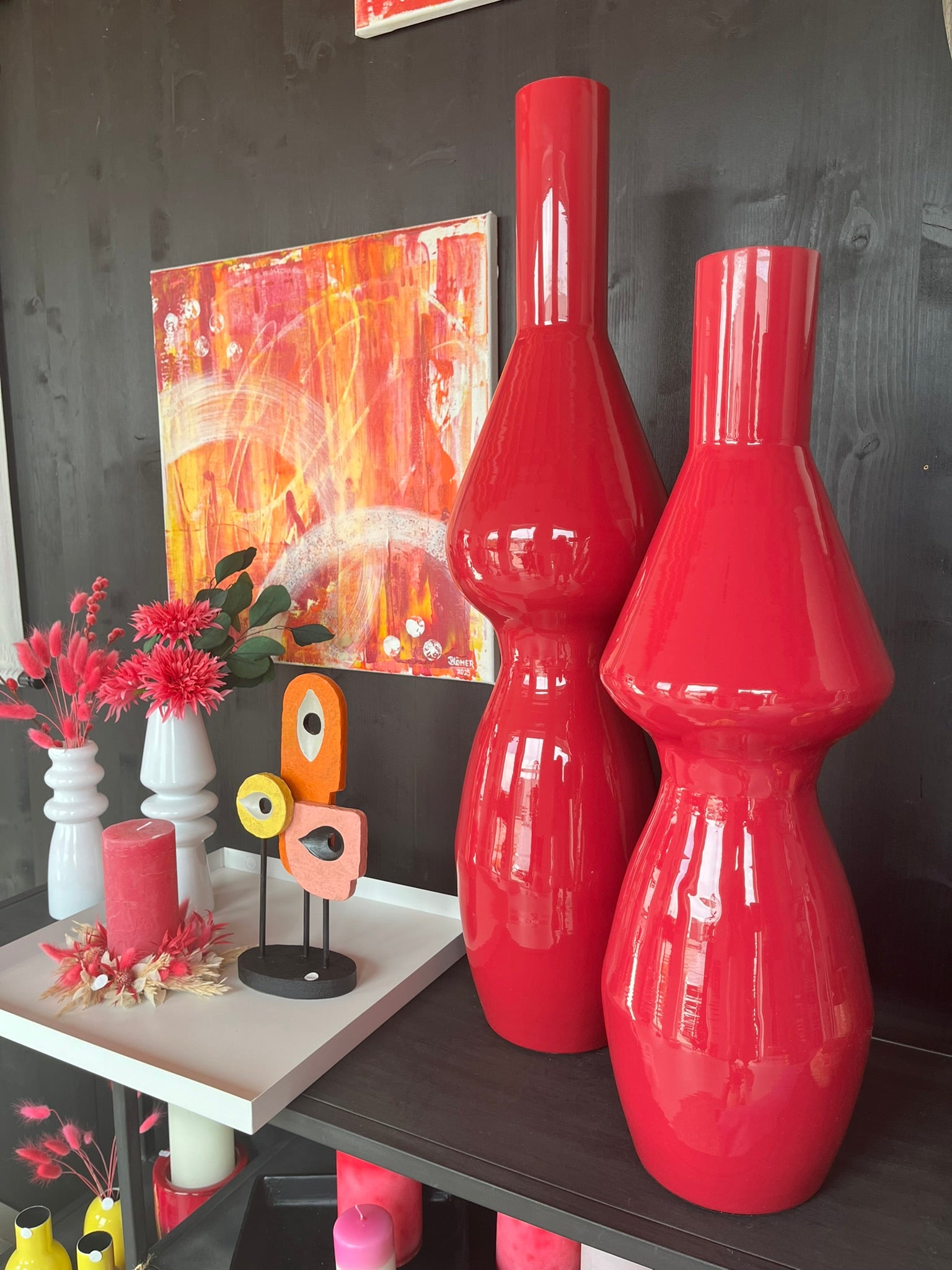 Metallvase Pink