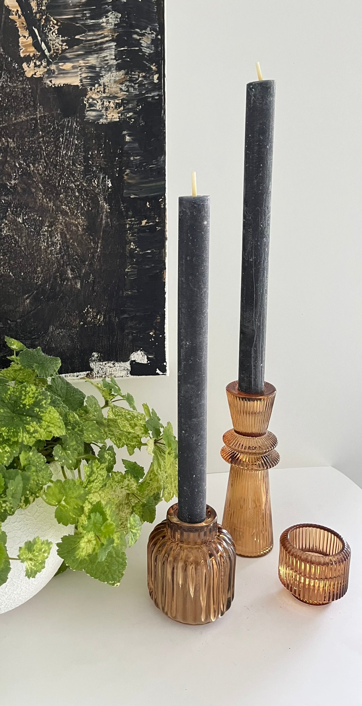 Braune Glas Kerzenständer