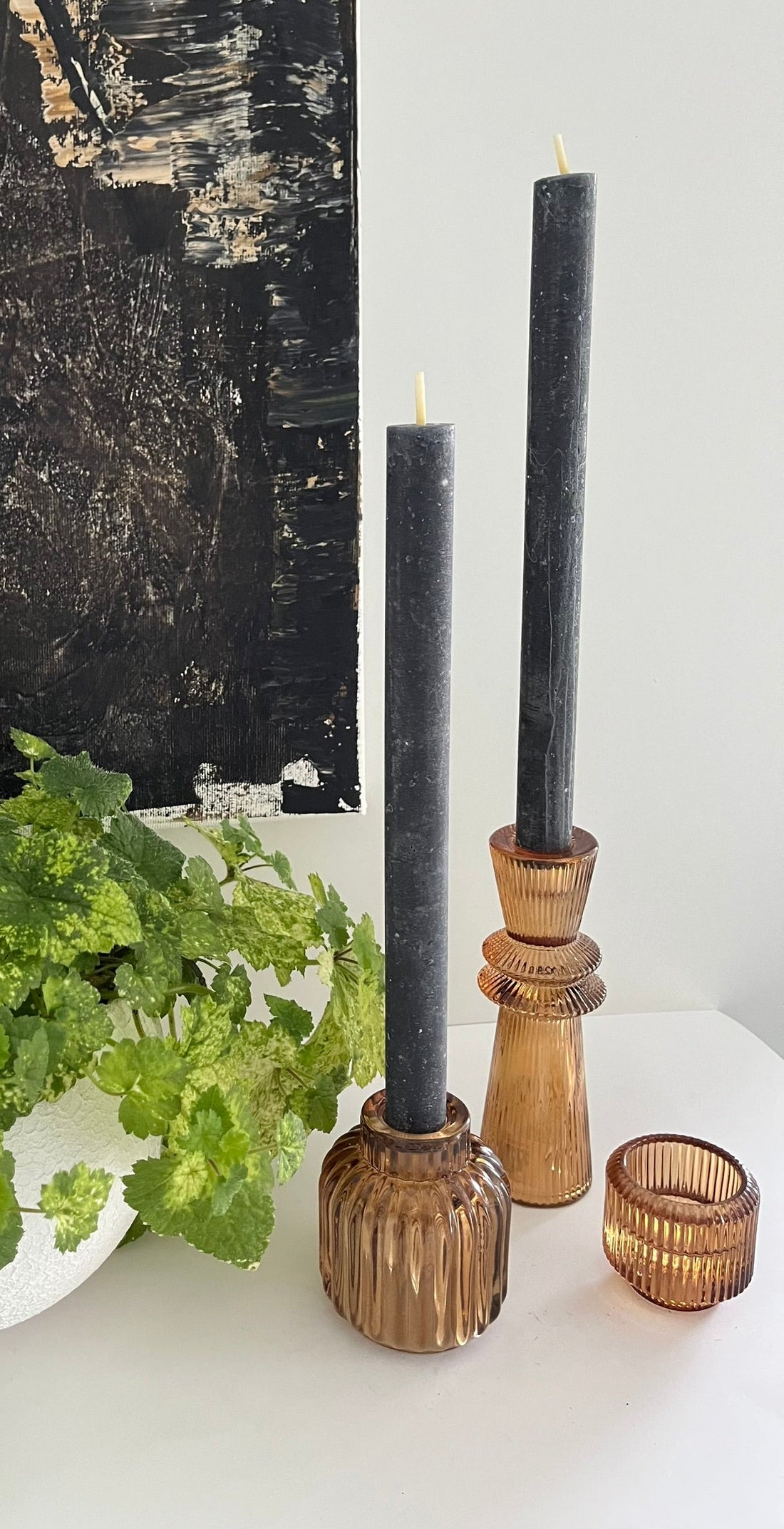 Braune Glas Kerzenständer