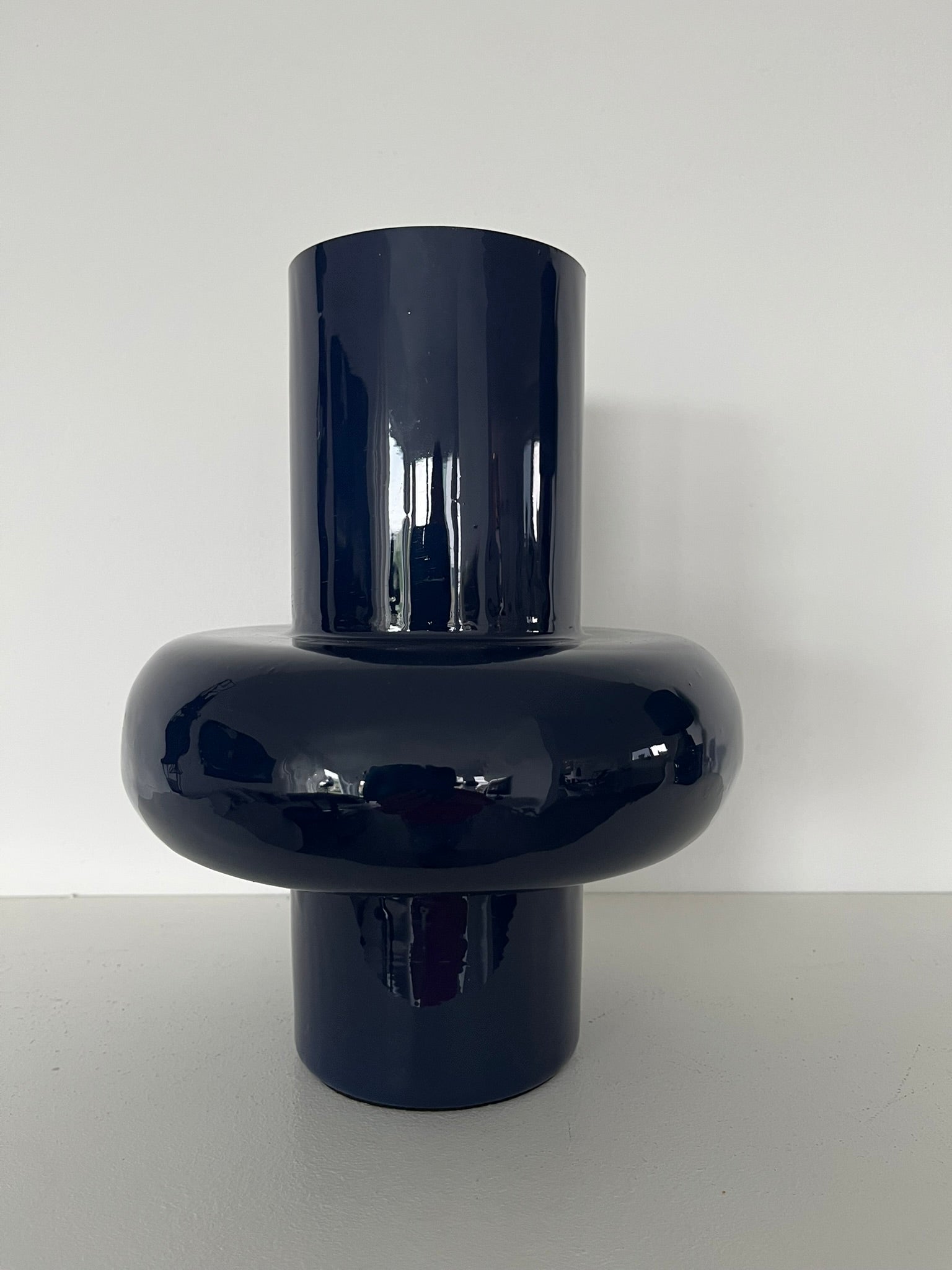 Metall-Vase-Blau