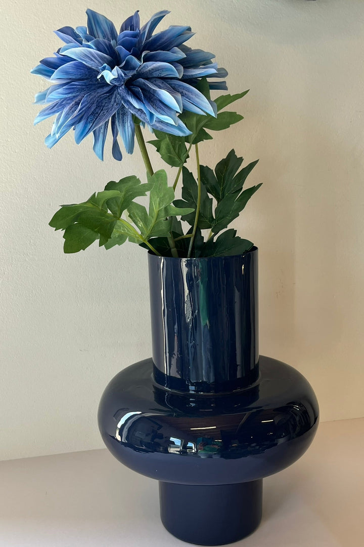 Metall-Vase-Blau