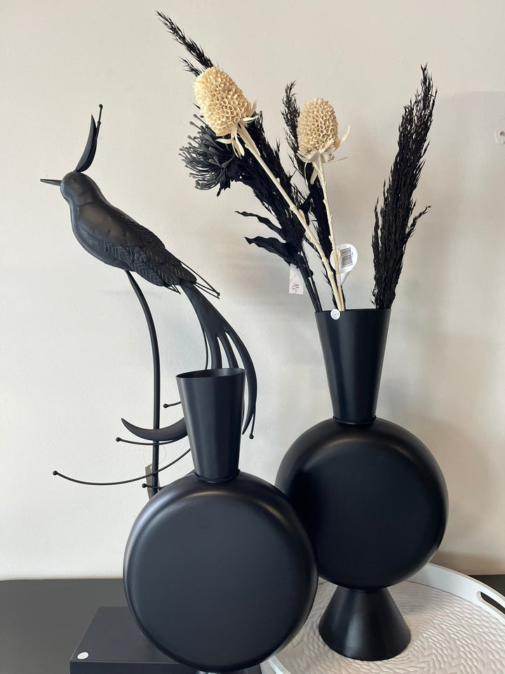 Metall-Vase schwarz