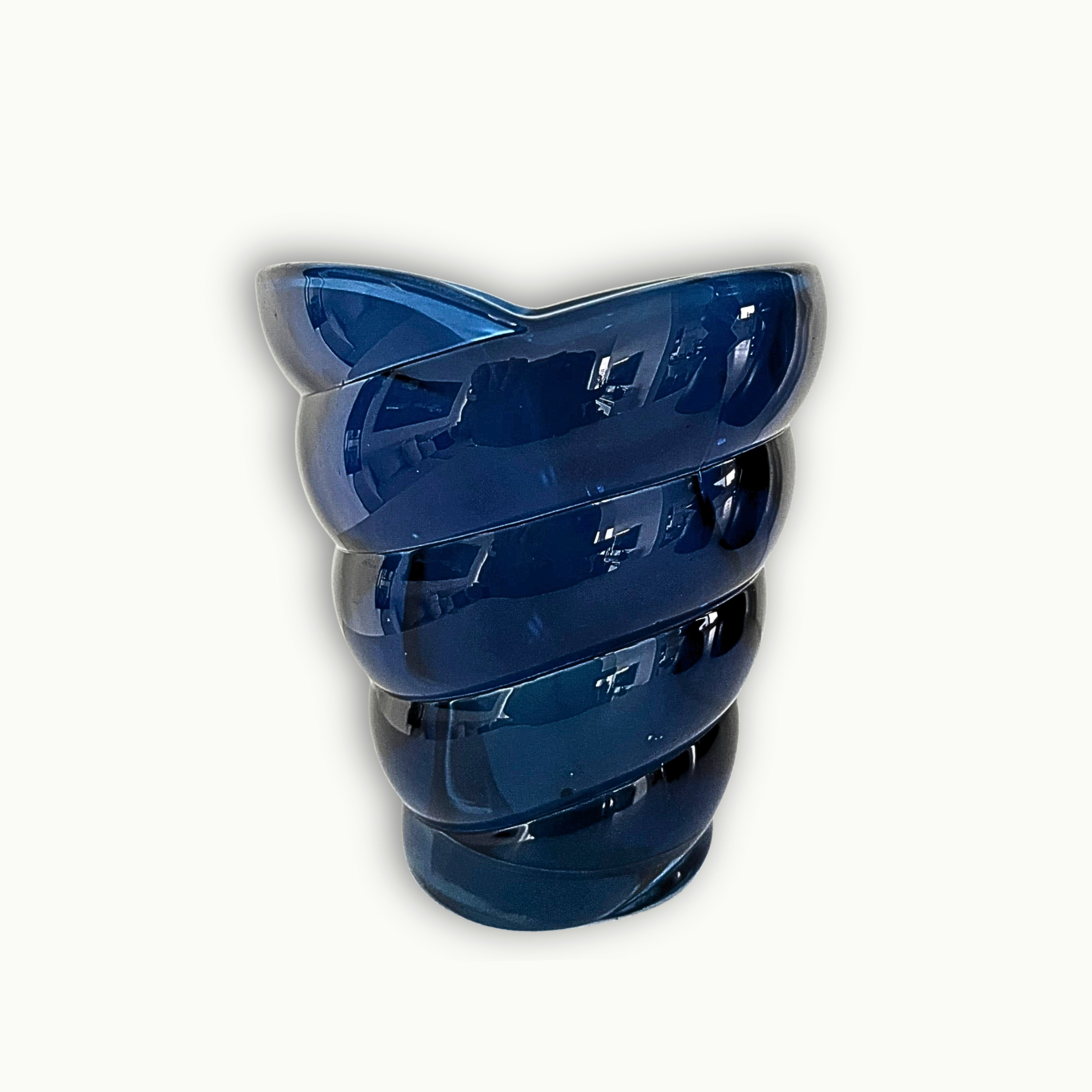 Modernes Windlicht aus glas in blau und groß