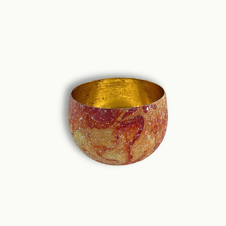 Teelichthalter Glas Gold – Elegantes Windlicht in 2 Größen