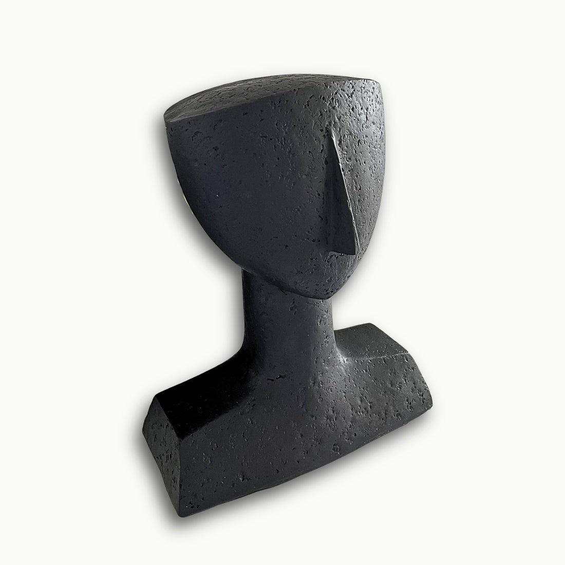 Moderne schwarze Denkfigur mit Seitenansicht