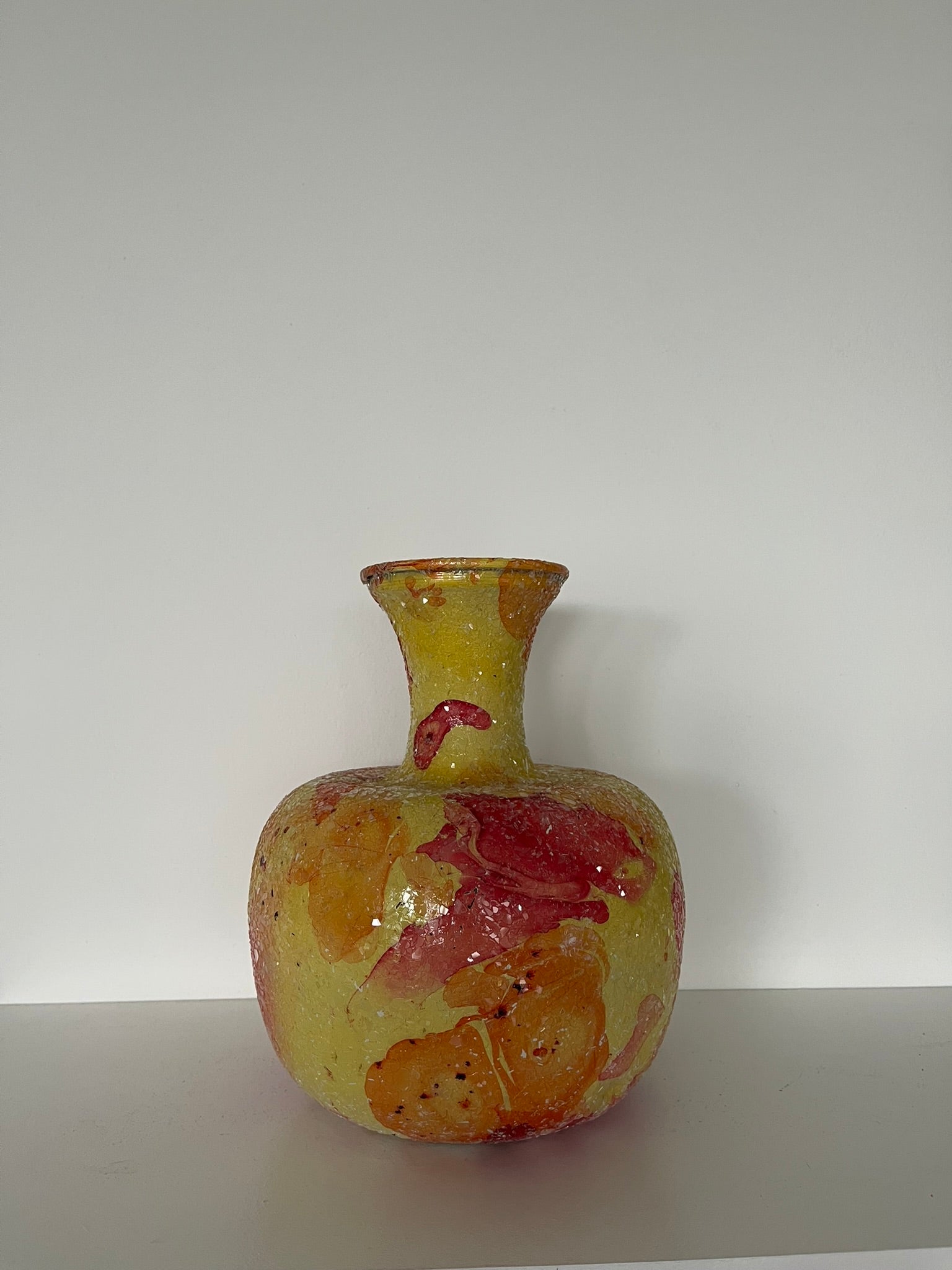 Metallvase orange-gelb