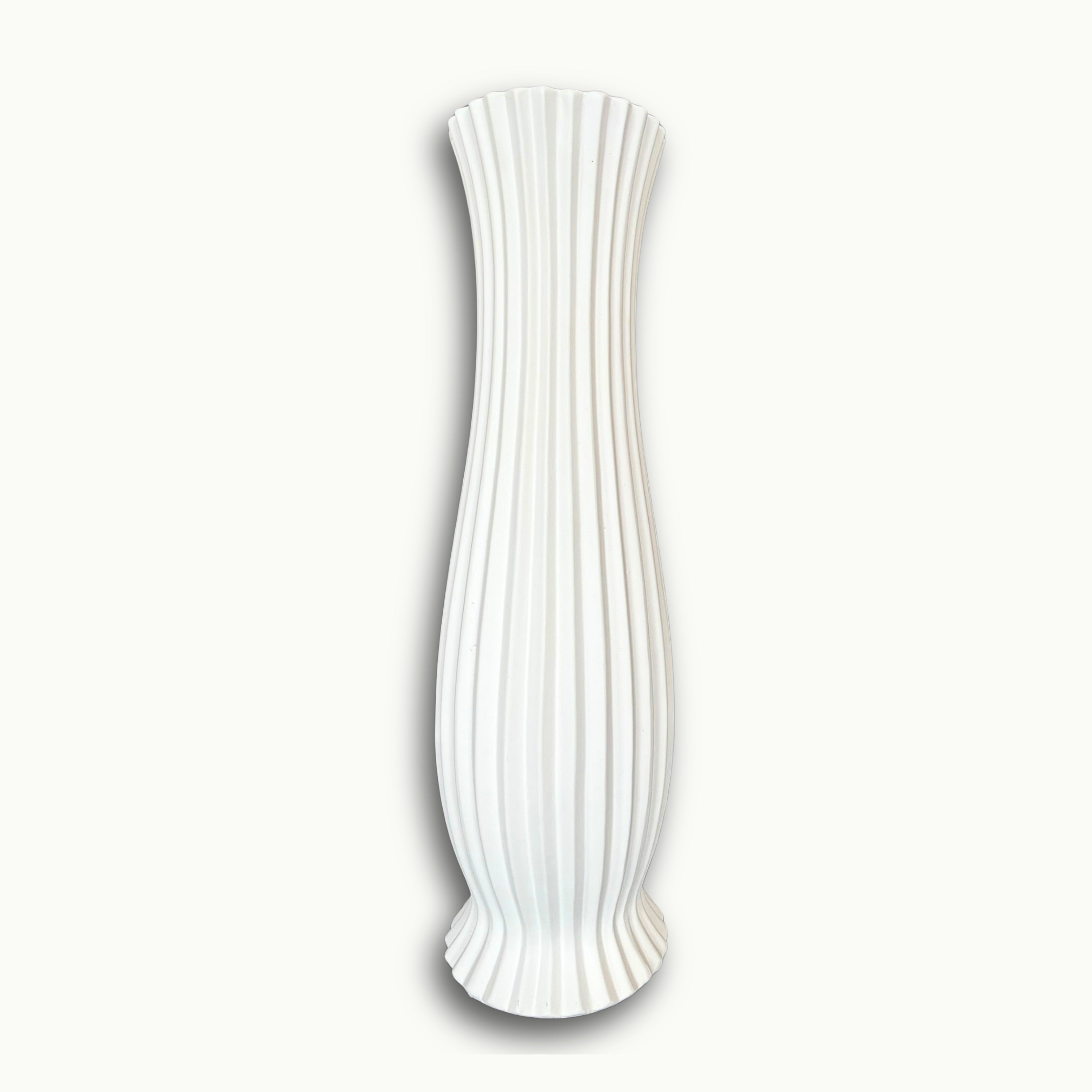 Moderne weiße Designvase mit strukturierter Oberfläche ( 45 cm hoch) 